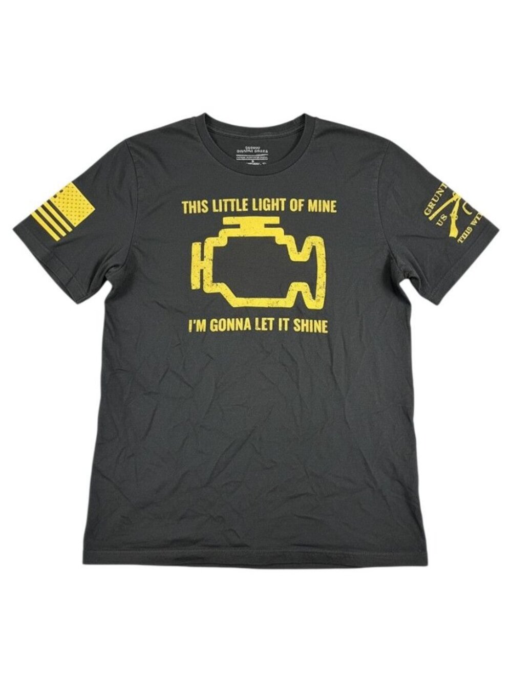 This Little Light Of Mine Graphic Tee Grunt Style XL Black Mens T-Shirt